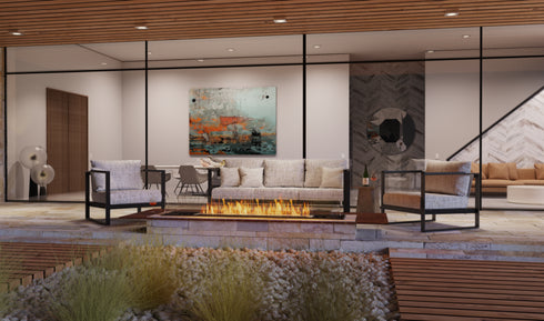 Ecosmart Fire Flex 140BN.BX2 Bench Fireplace Insert - Black Finish / Black Burner - ESF.FX.140BN.BX2.B